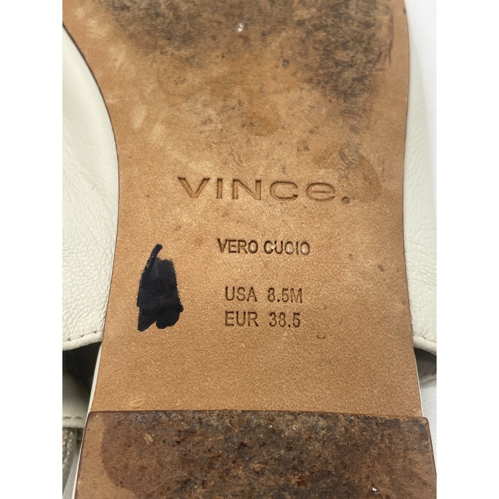 Vince Cadya Square Toe Slingback Flat Womens Cream 8.5M 38.5 - Picture 10 of 11